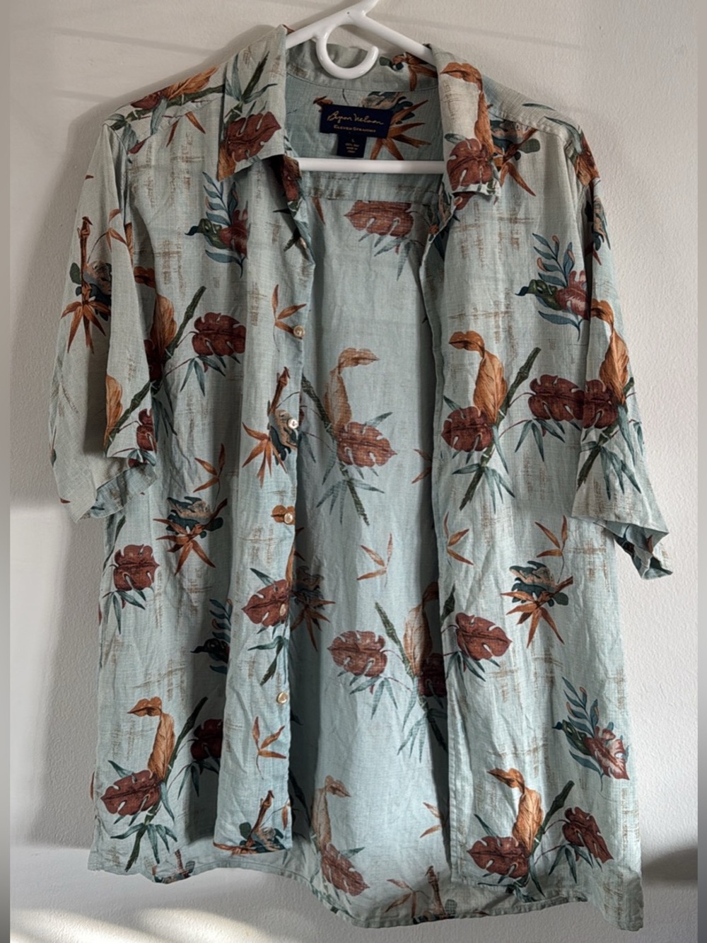 Byron Nelson Eleven Straight 100% Silk Shirt Size Large